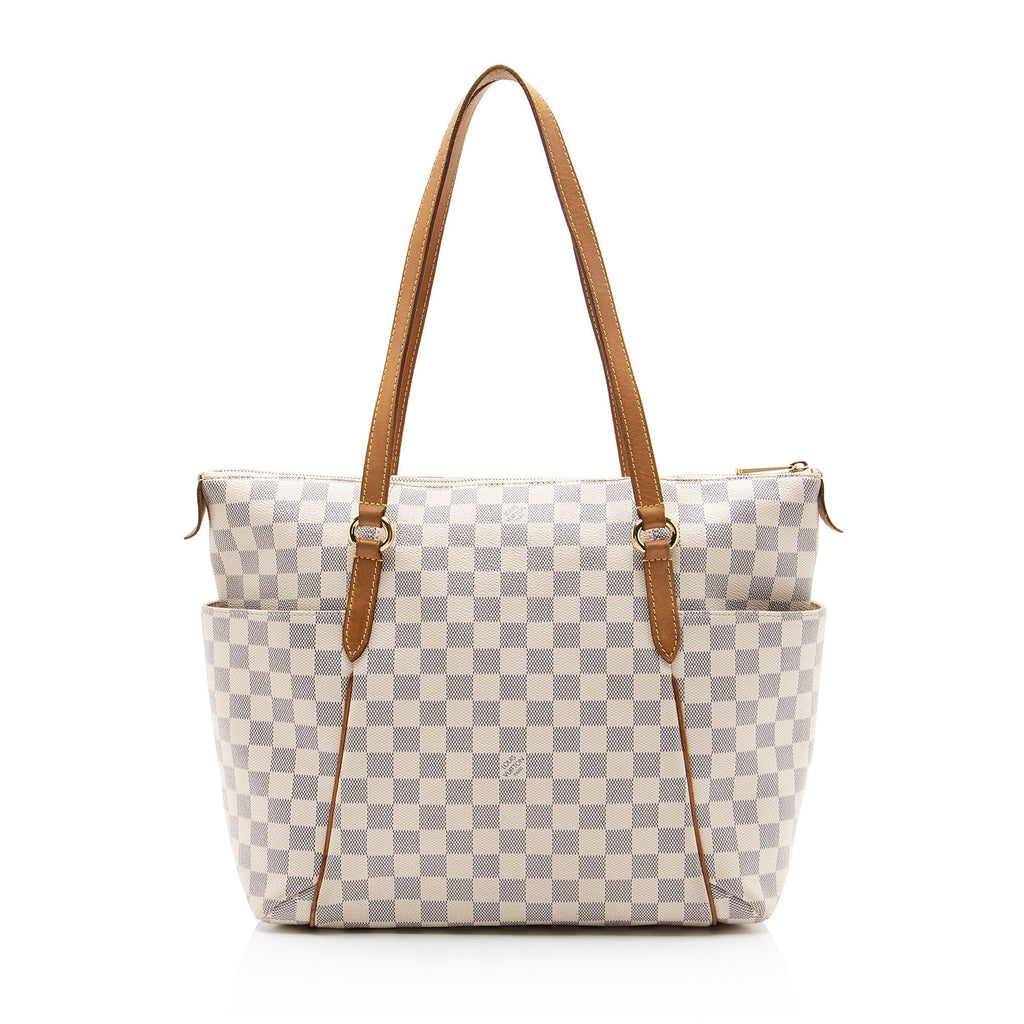 Louis Vuitton Damier Azur Totally MM Tote Bag - White