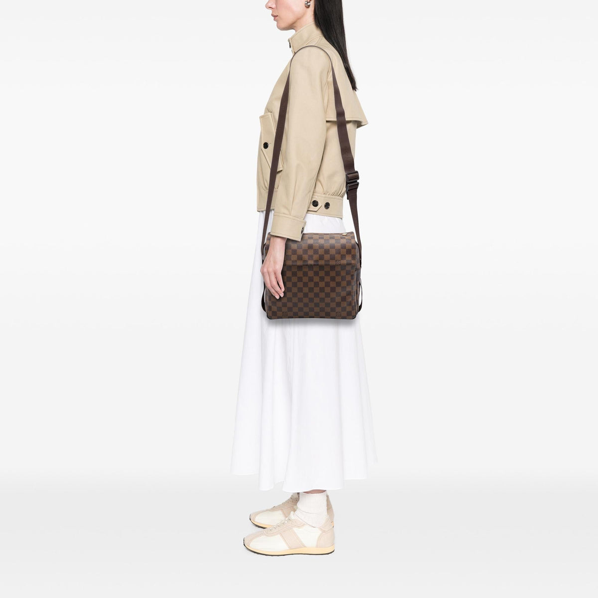 Louis Vuitton Damier Ebene Naviglio Crossbody Bag - Brown
