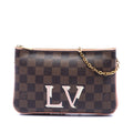 Louis Vuitton Damier Ebene Pochette Double Zip - Brown