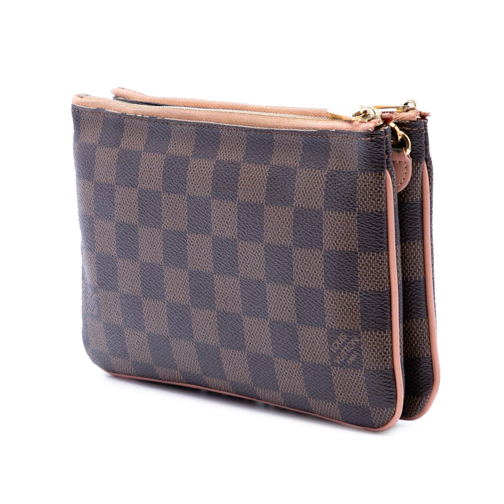 Louis Vuitton Damier Ebene Pochette Double Zip - Brown