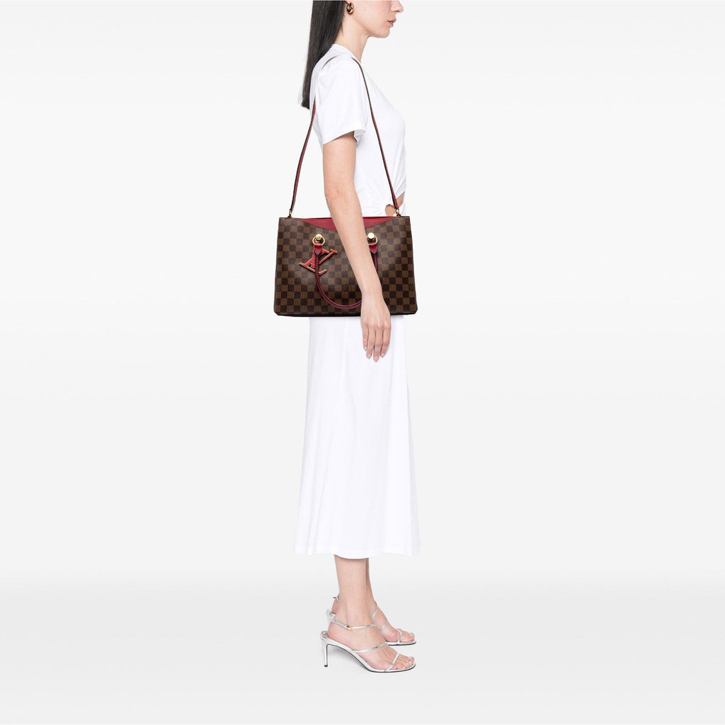 Louis Vuitton Damier Ebene Riverside Satchel - Brown