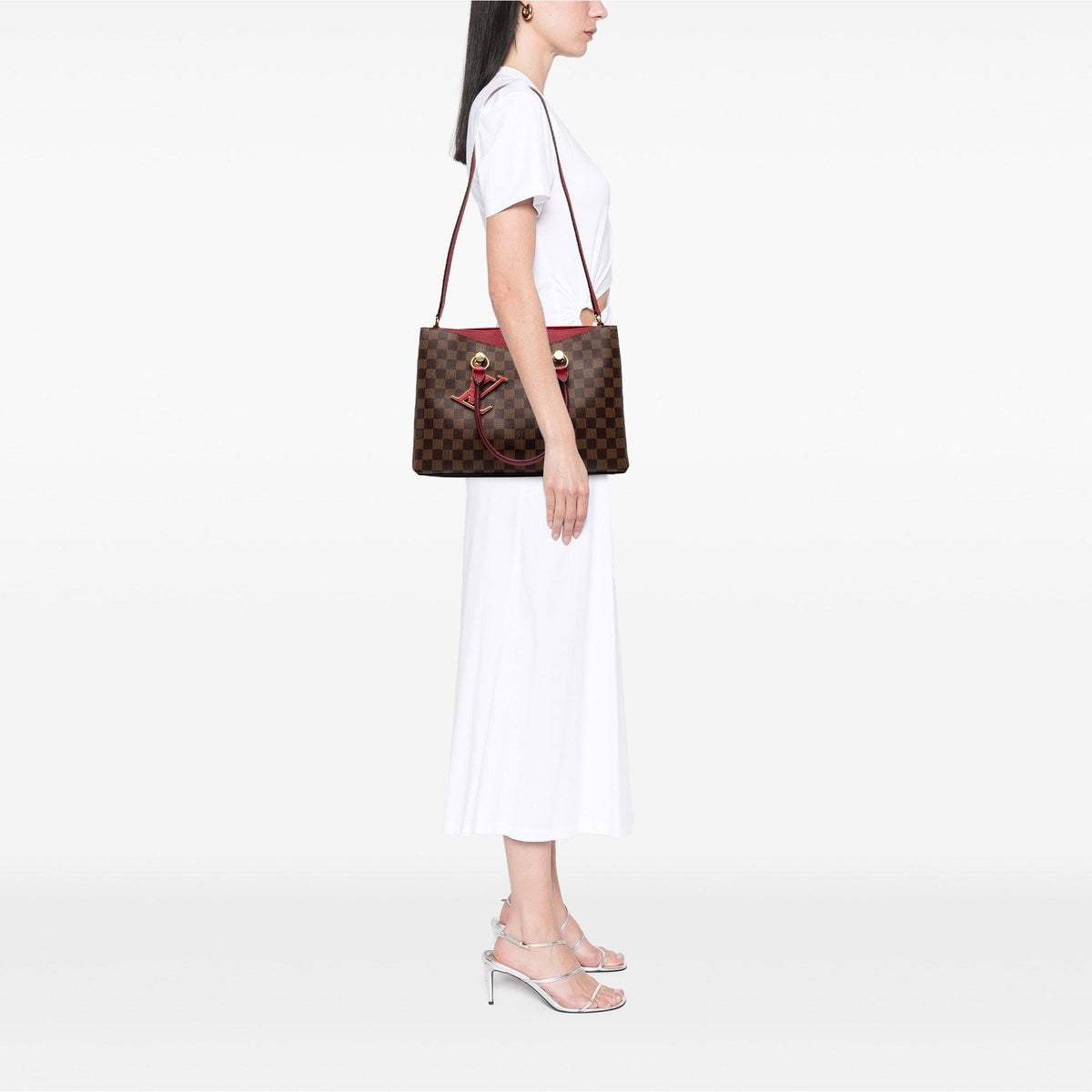 Louis Vuitton Damier Ebene Riverside Satchel - Brown