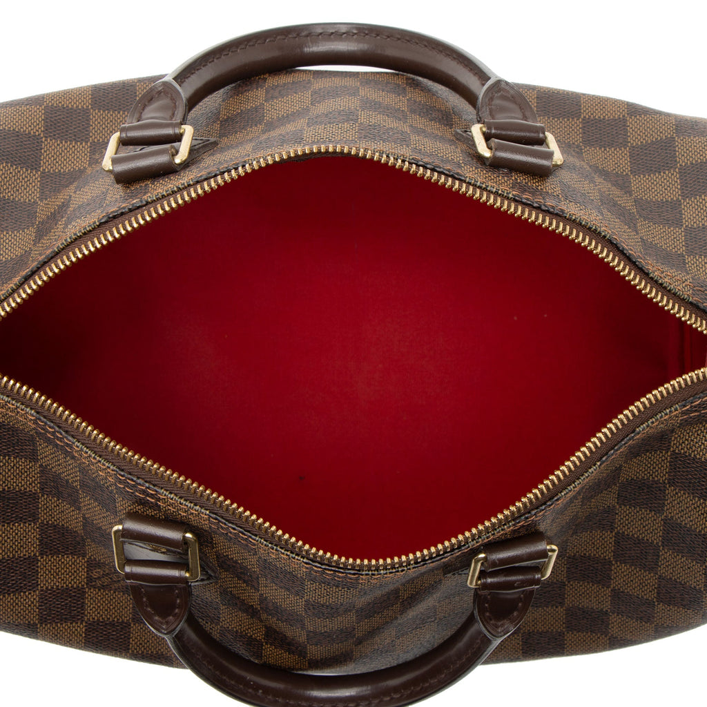 Louis Vuitton Damier Ebene Speedy 30 Satchel - Brown
