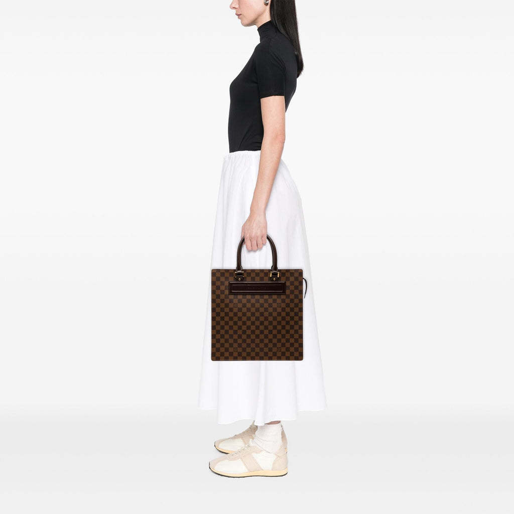 Louis Vuitton Damier Ebene Venice Sac Plat GM Tote Bag - Brown