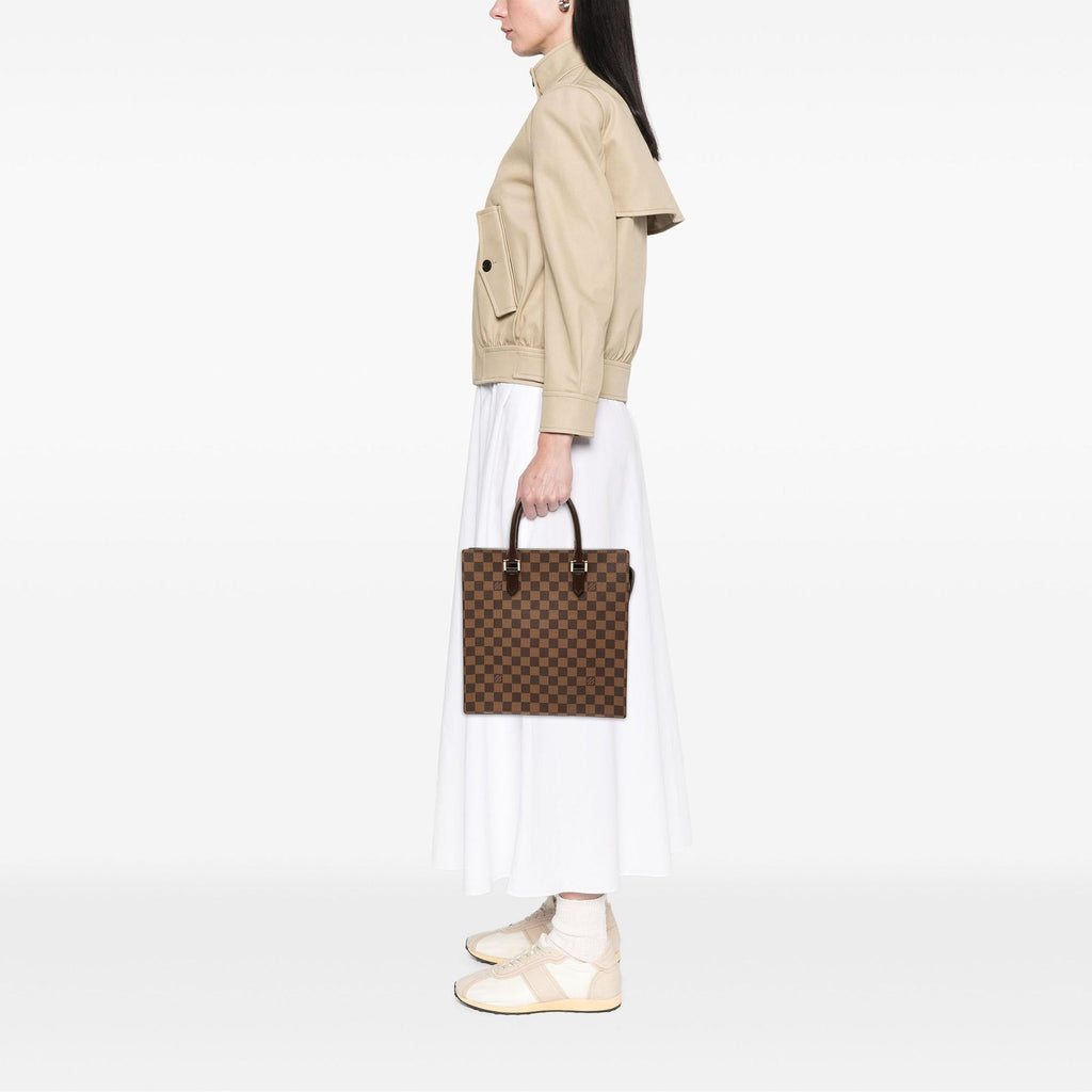 Louis Vuitton Damier Ebene Venice Sac Plat Tote Bag - Brown
