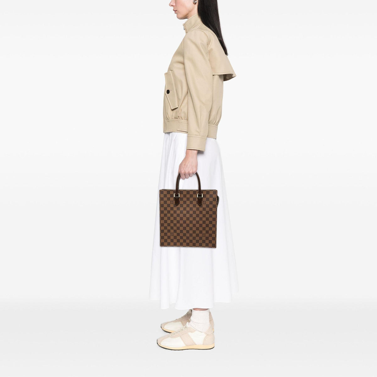 Louis Vuitton Damier Ebene Venice Sac Plat Tote Bag - Brown