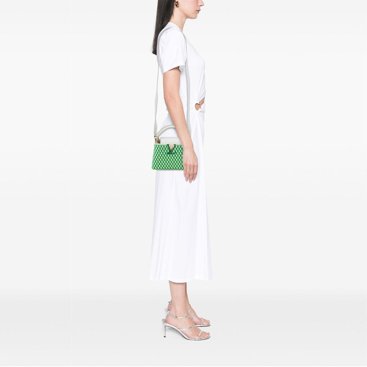 Louis Vuitton Embroidered Taurillon Mini Capucines Satchel - Green/White