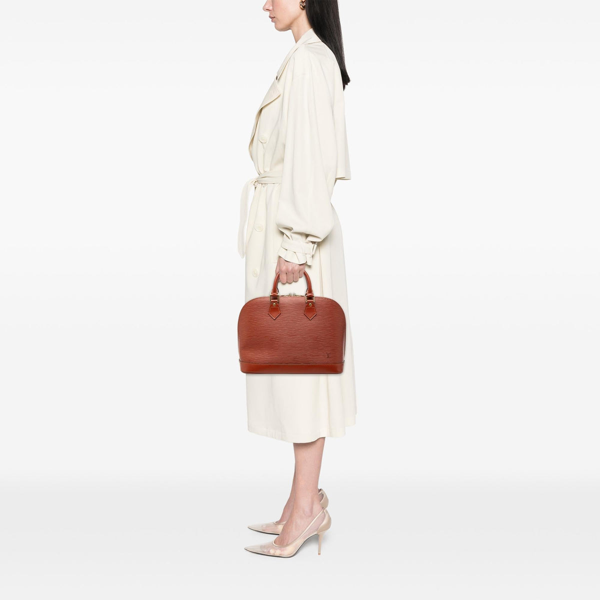Louis Vuitton Epi Alma PM Satchel - Brown