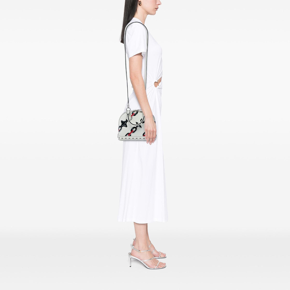 Louis Vuitton Epi Chain Flower Alma BB Satchel - White