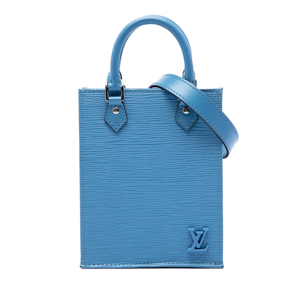 Louis Vuitton Epi Petit Sac Plat Satchel - Blue