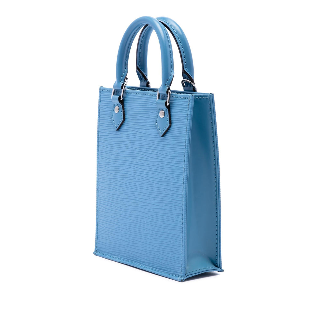 Louis Vuitton Epi Petit Sac Plat Satchel - Blue