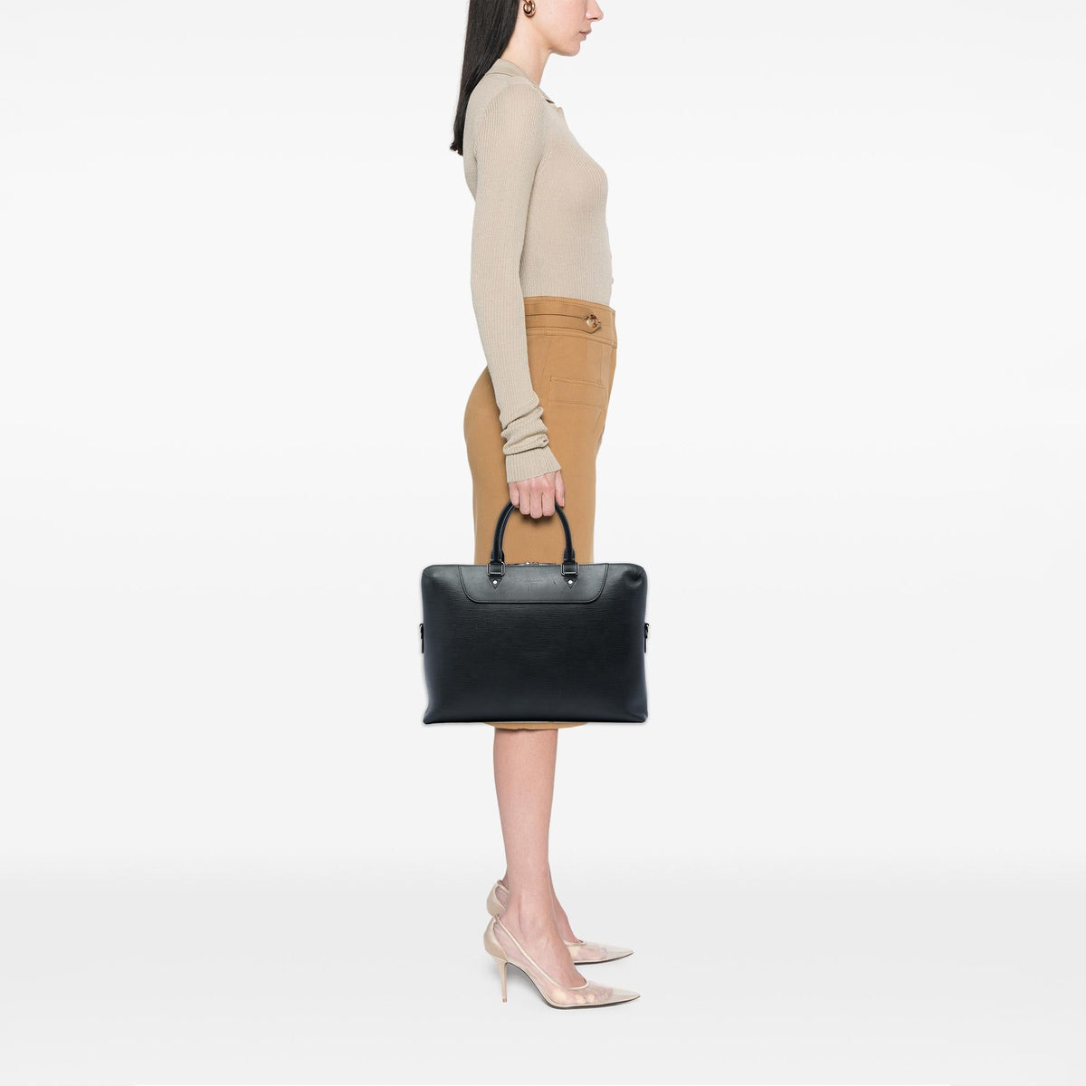 Louis Vuitton Epi Porte Documents Jour Tote Bag - Black