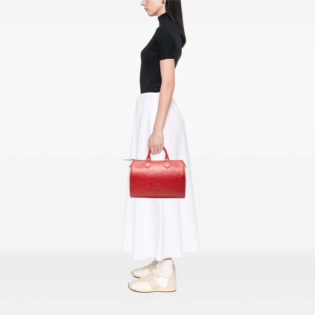 Louis Vuitton Epi Speedy 30 Satchel - Red