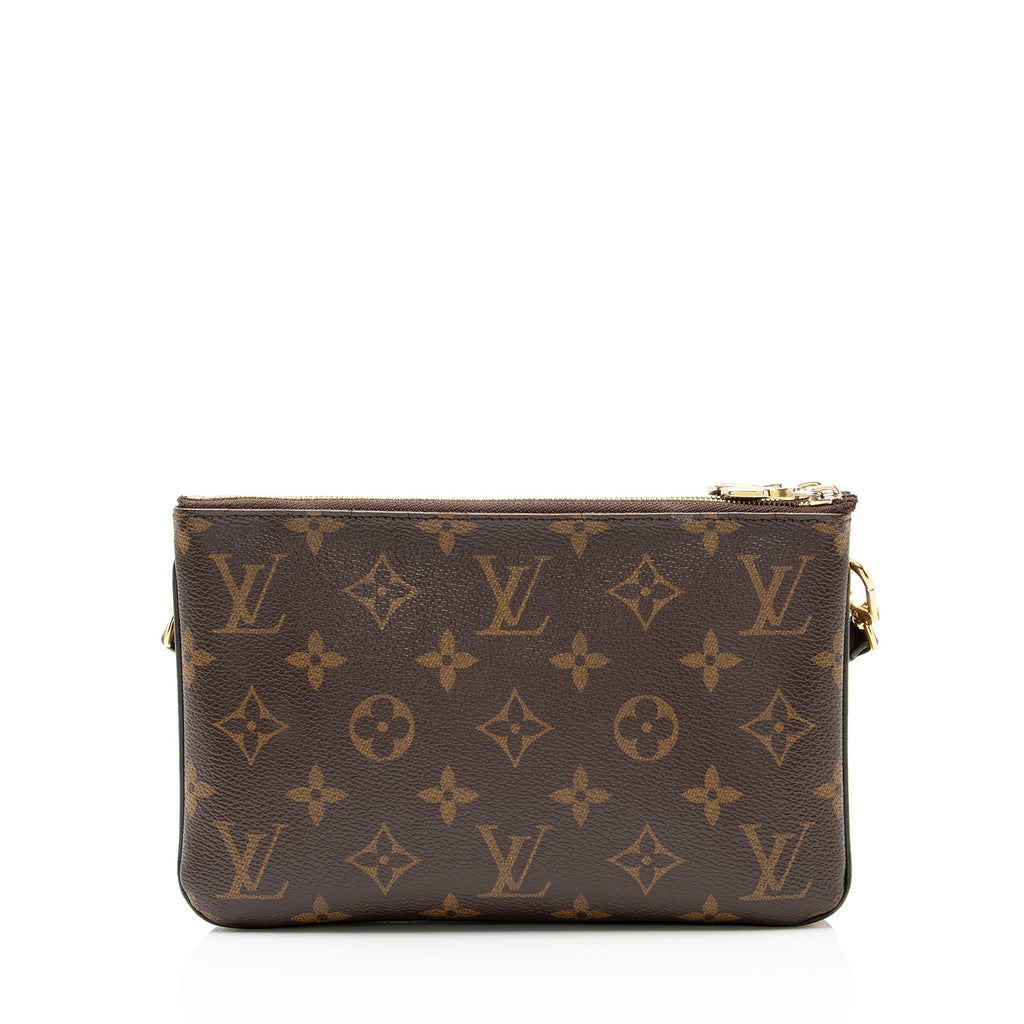 Louis Vuitton Giant Monogram Canvas Double Zip Pochette - Brown