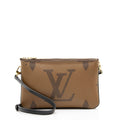 Louis Vuitton Giant Monogram Canvas Double Zip Pochette - Brown