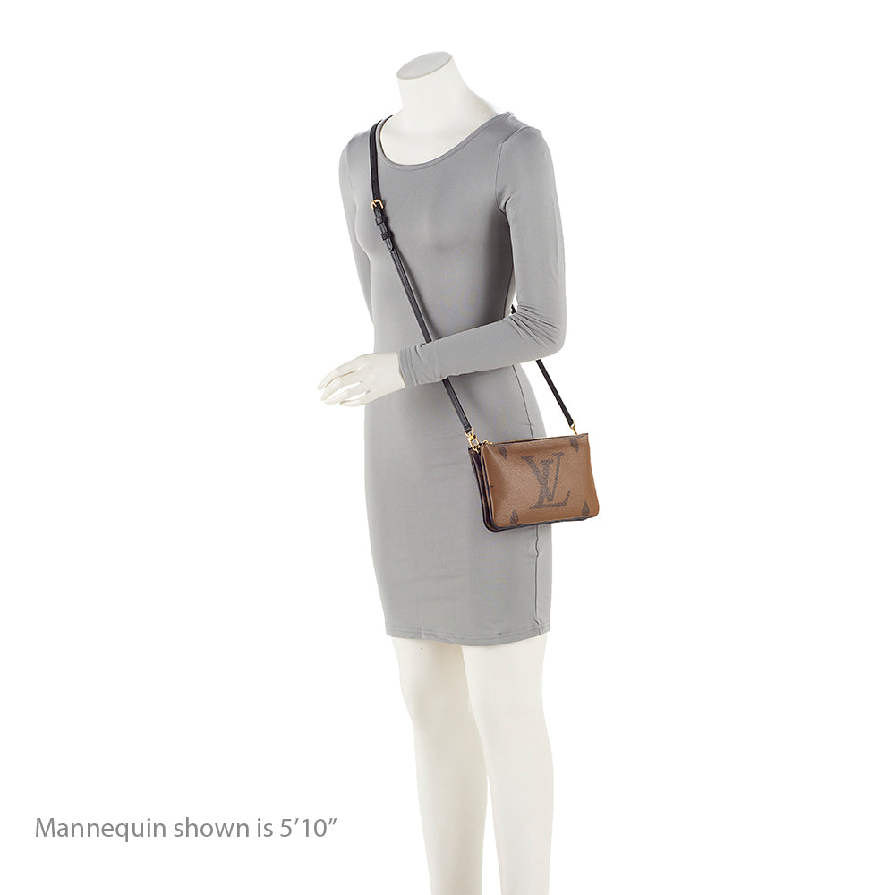 Louis Vuitton Giant Monogram Canvas Double Zip Pochette - Brown