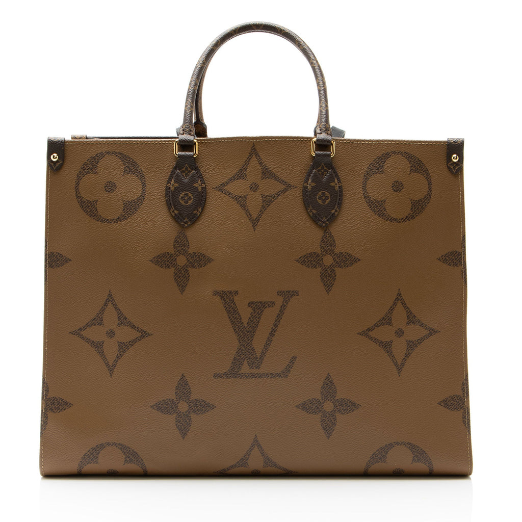 Louis Vuitton Giant Monogram Canvas Onthego GM Tote Bag - Brown