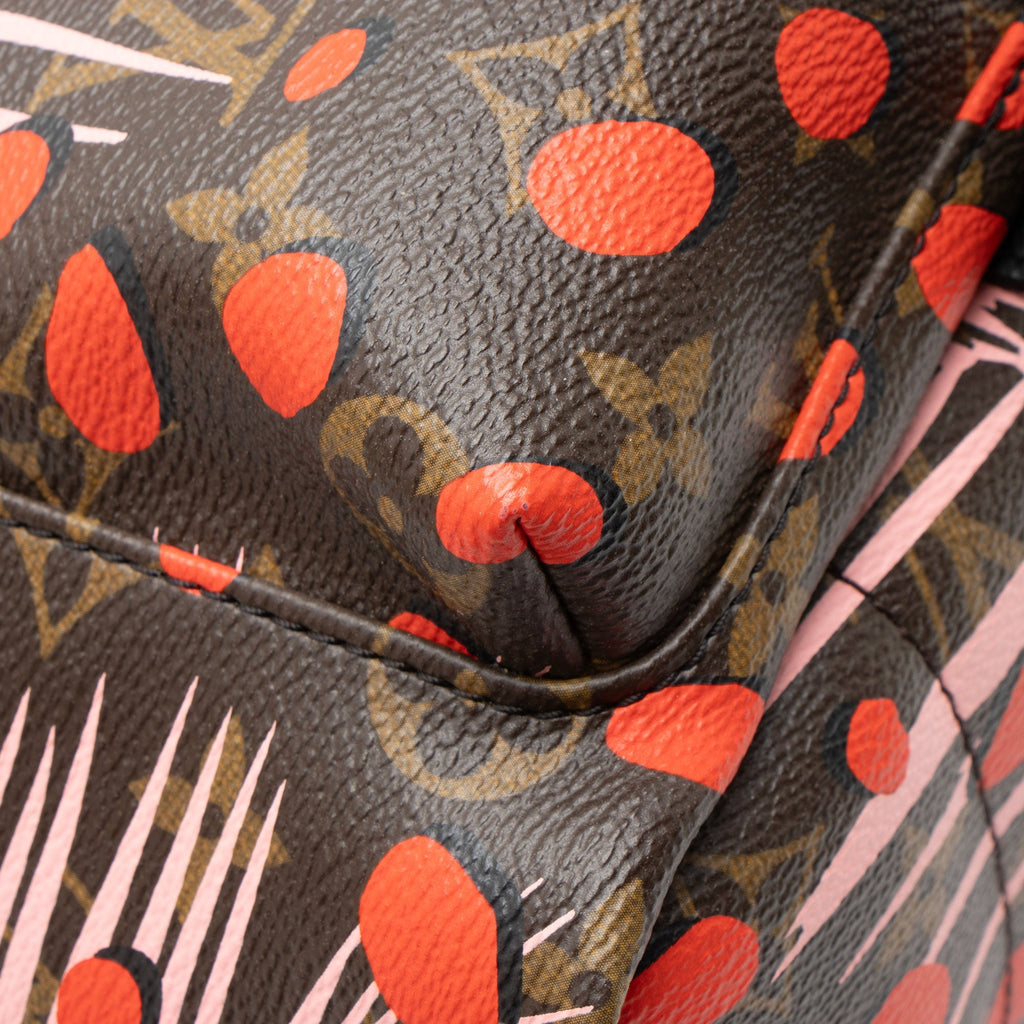 Louis Vuitton Limited Edition Monogram Canvas Jungle Dots Palm Springs PM Backpack - Brown/Pink/Red