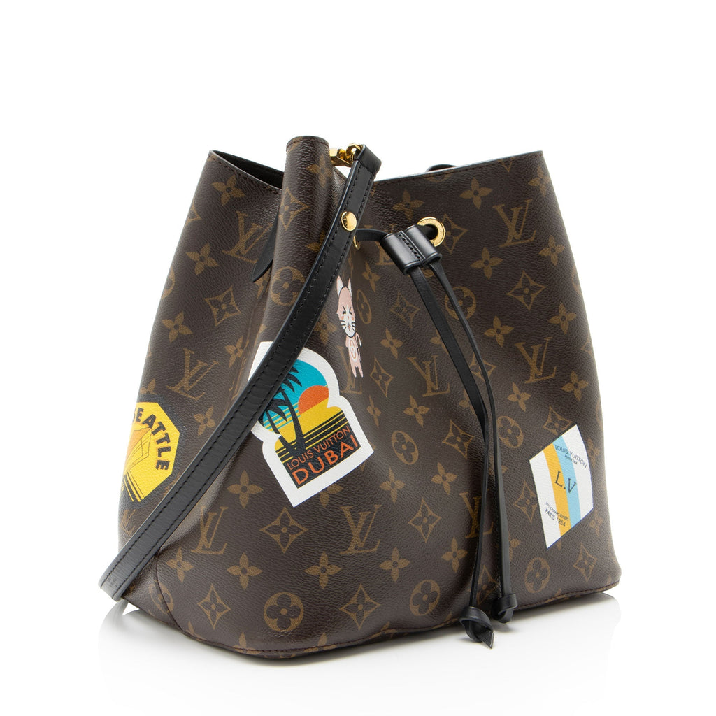 Louis Vuitton Limited Edition Monogram Canvas World Tour Neonoe MM Shoulder Bag - Brown/Multi