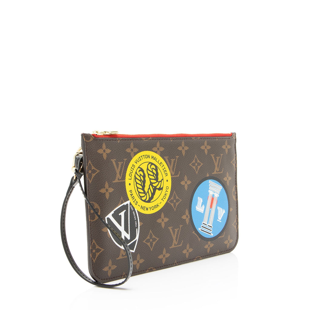 Louis Vuitton Limited Edition Monogram Canvas World Tour Neverfull MM Pochette - Brown/Multi