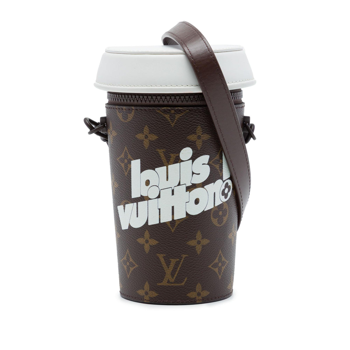 Louis Vuitton Monogram Coffee Cup Pouch Crossbody Bag - Brown
