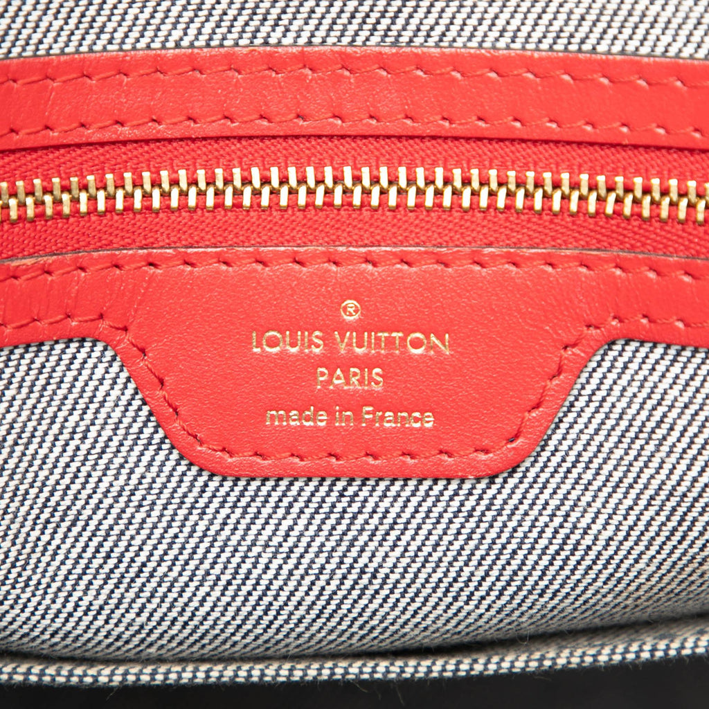 Louis Vuitton Monogram Denim Onthego GM Satchel - Blue/Red