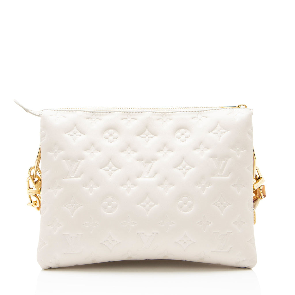 Louis Vuitton Monogram Embossed Lambskin Coussin PM Shoulder Bag - White