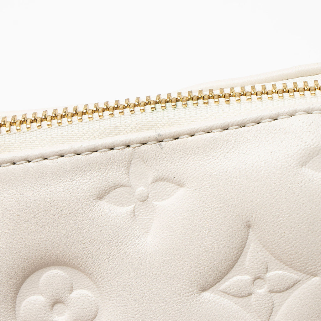 Louis Vuitton Monogram Embossed Lambskin Coussin PM Shoulder Bag - White