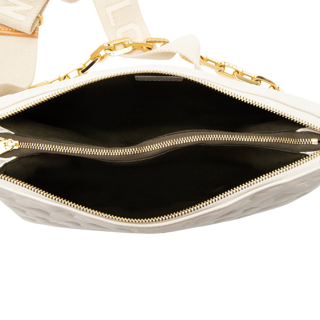 Louis Vuitton Monogram Embossed Lambskin Coussin PM Shoulder Bag - White
