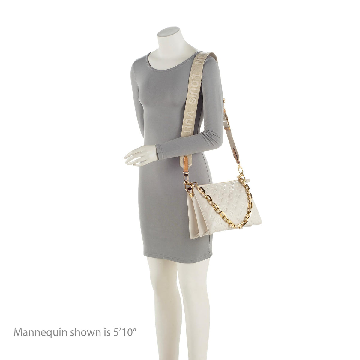 Louis Vuitton Monogram Embossed Lambskin Coussin PM Shoulder Bag - White