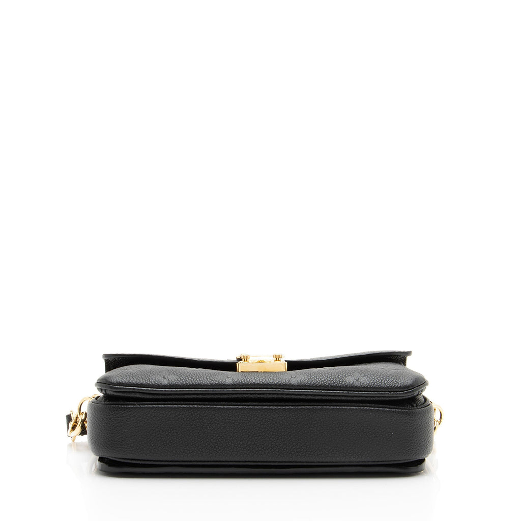 Louis Vuitton Monogram Empreinte Pochette Metis E/W Shoulder Bag - Black