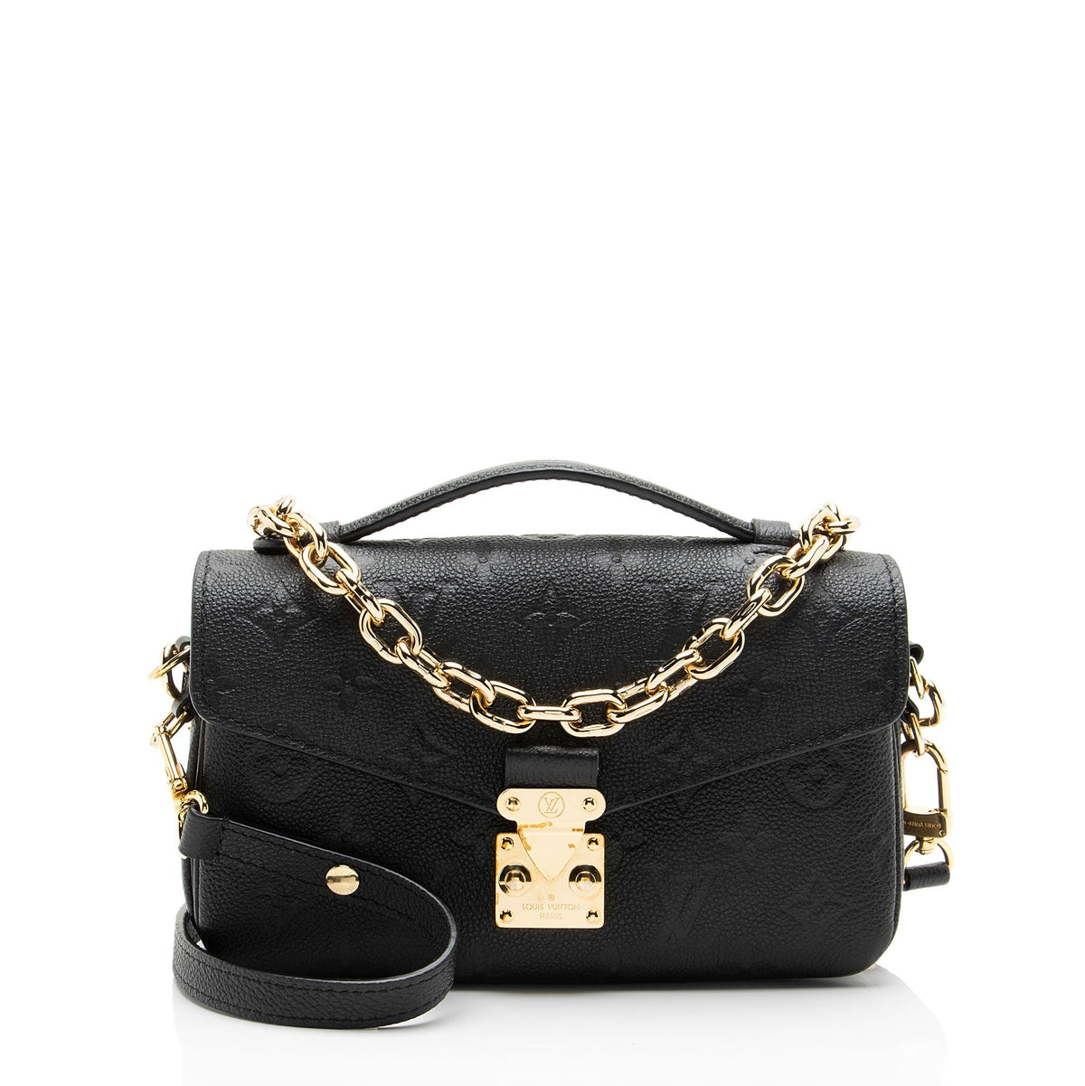 Louis Vuitton Monogram Empreinte Pochette Metis E/W Shoulder Bag - Black
