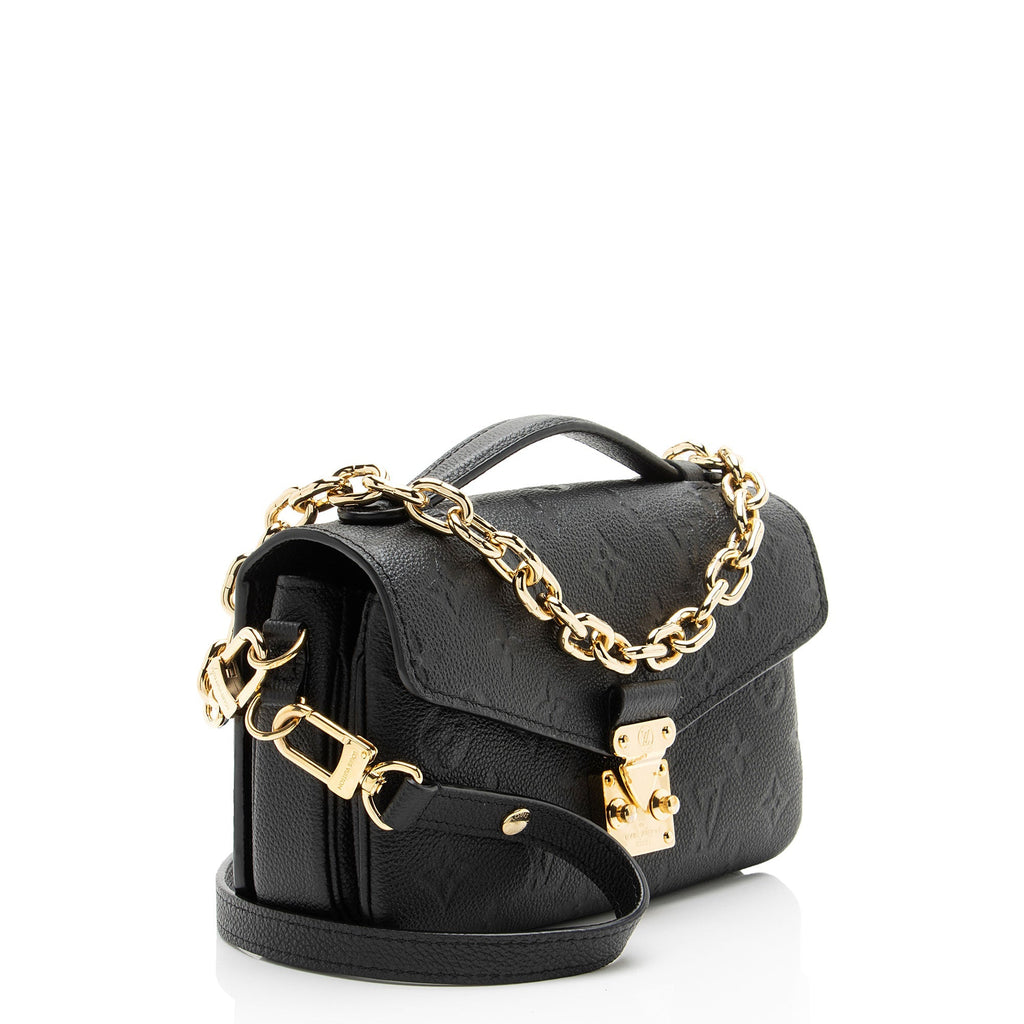 Louis Vuitton Monogram Empreinte Pochette Metis E/W Shoulder Bag - Black