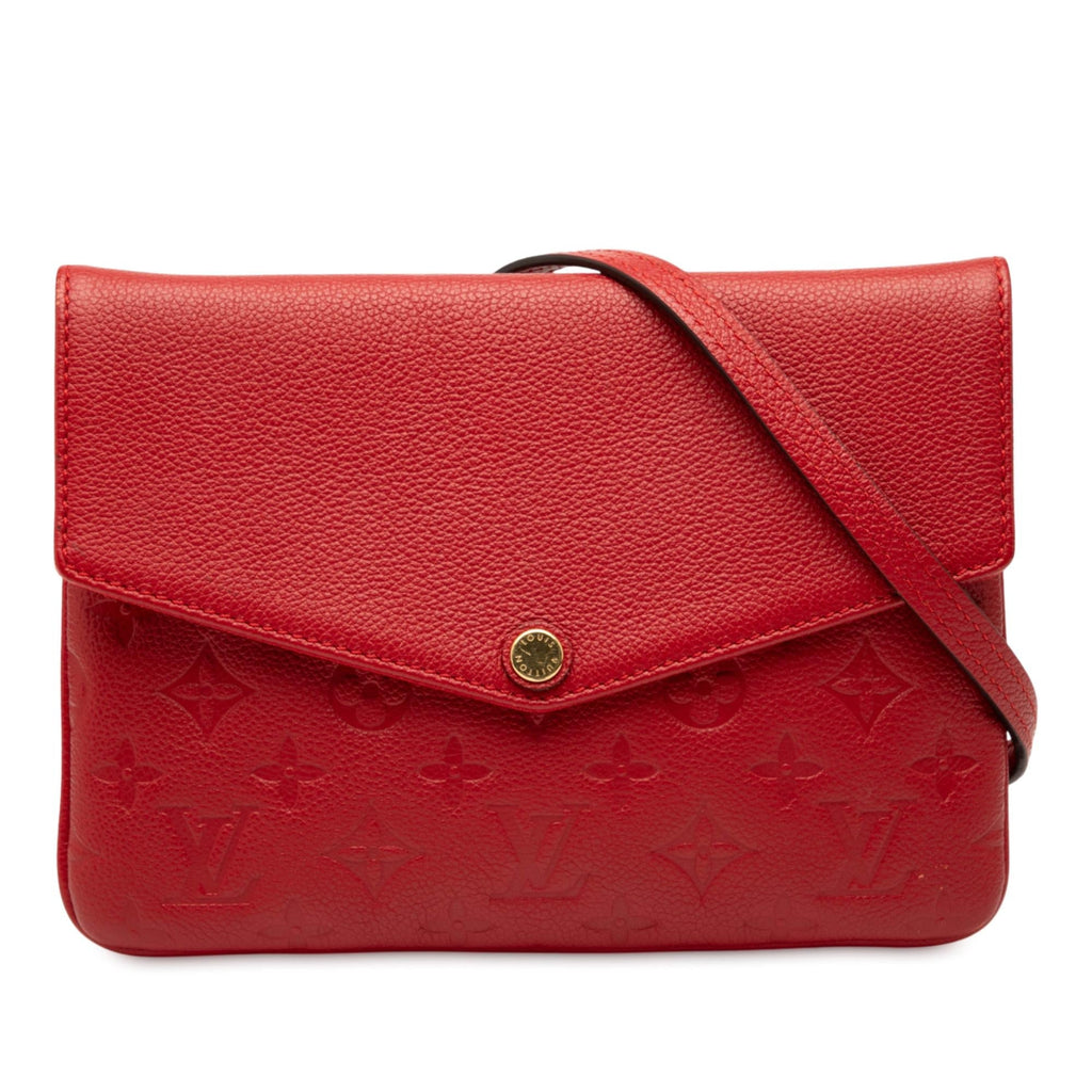 Louis Vuitton Monogram Empreinte Twice Crossbody Bag - Red