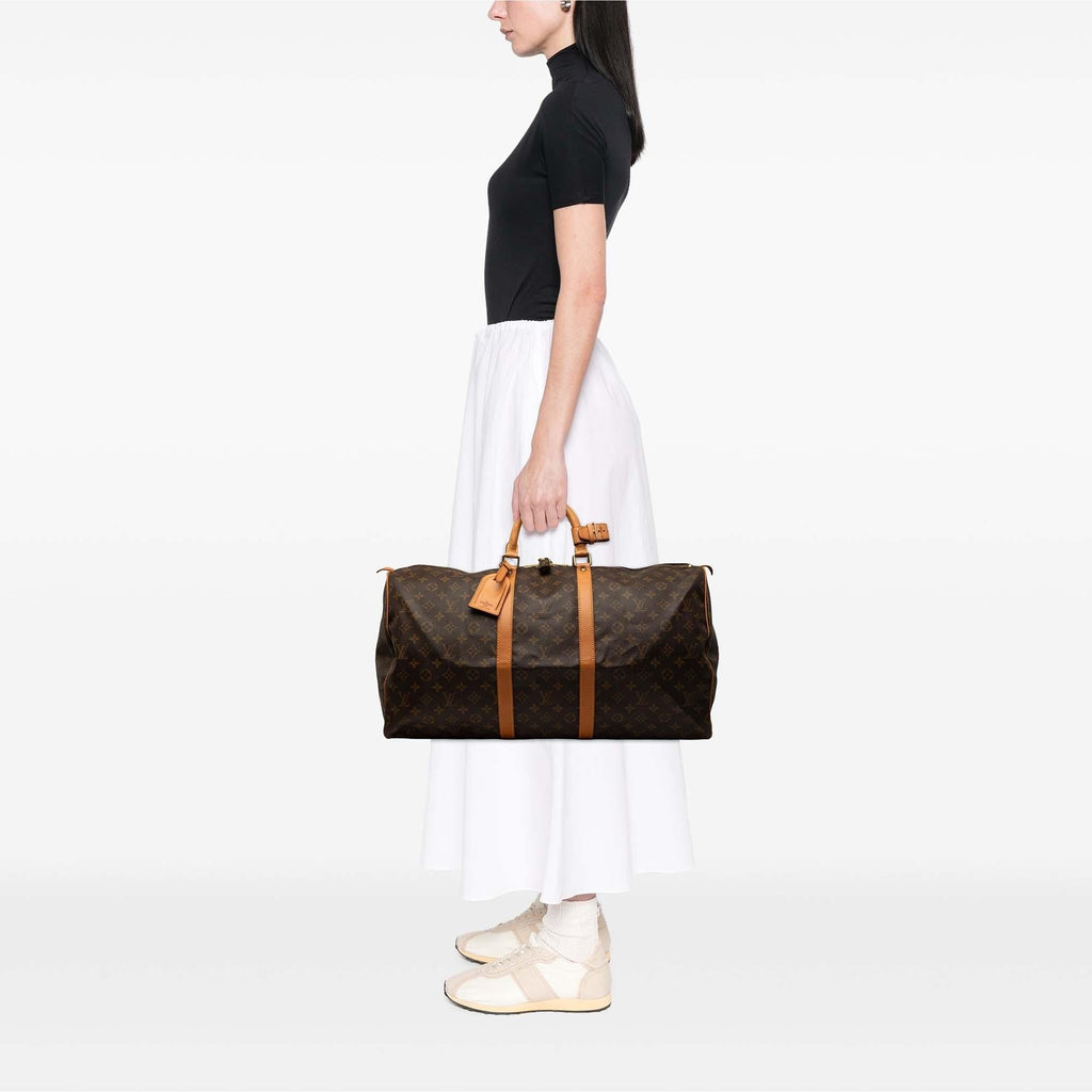 Louis Vuitton Monogram Keepall 55 Duffle Bag - Brown