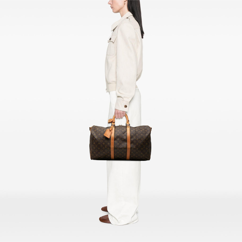 Louis Vuitton Monogram Keepall Bandouliere 50 Duffle Bag - Brown