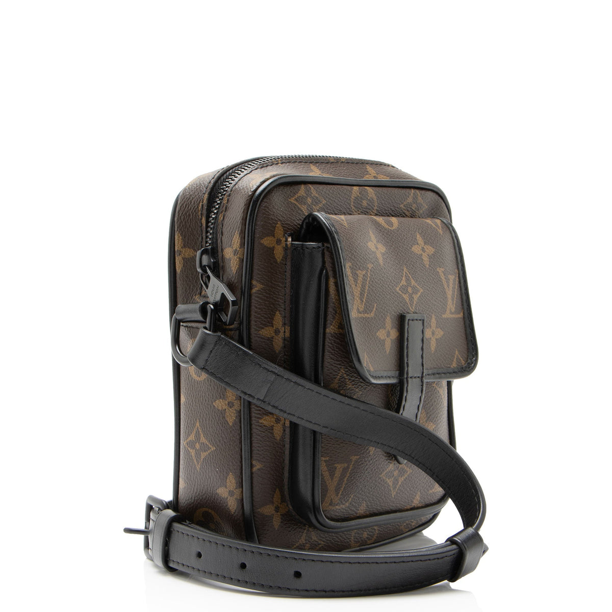 Louis Vuitton Monogram Macassar Christopher Wearable Wallet Shoulder Bag - Black/Brown