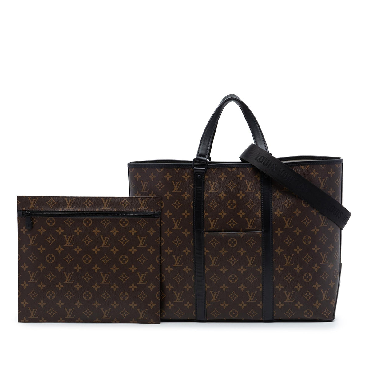 Louis Vuitton Monogram Macassar Weekend Tote GM - Black/Brown