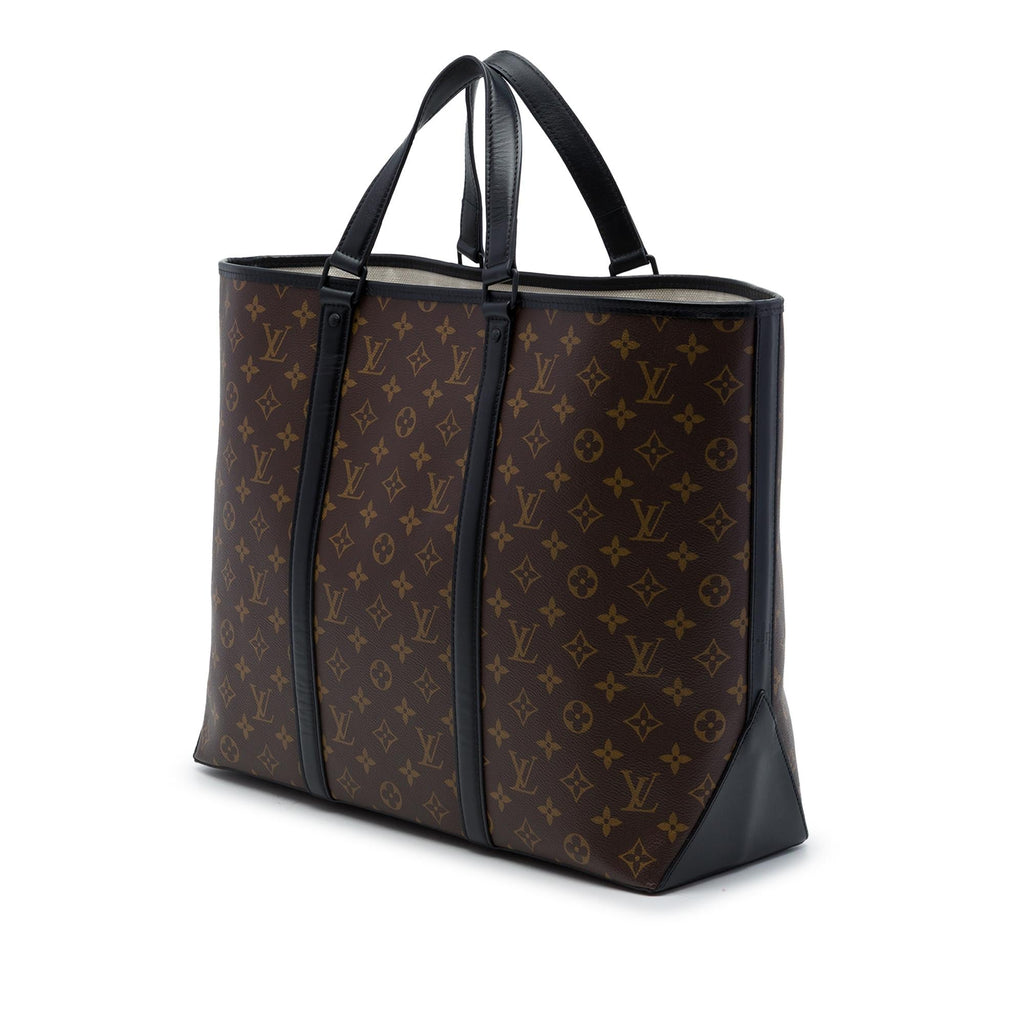 Louis Vuitton Monogram Macassar Weekend Tote GM - Black/Brown