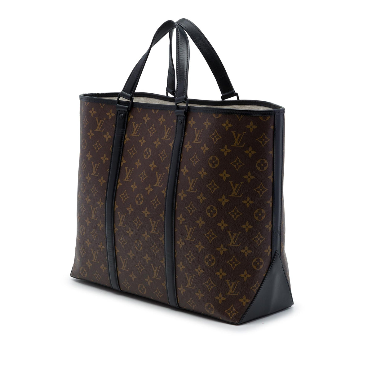 Louis Vuitton Monogram Macassar Weekend Tote GM - Black/Brown