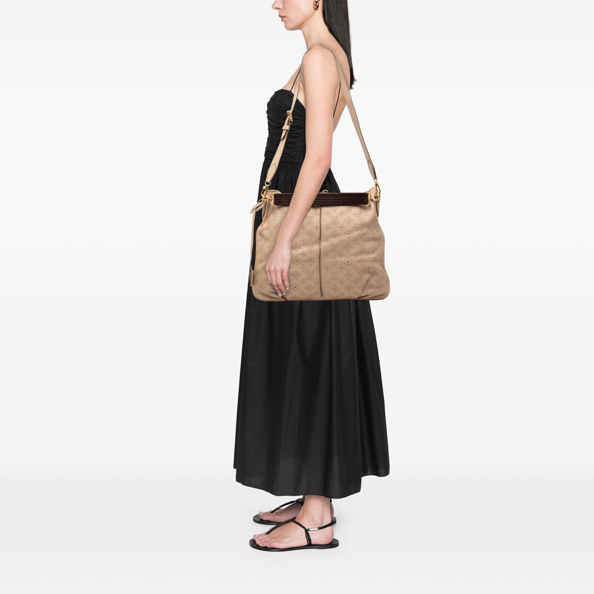 Louis Vuitton Monogram Mahina Selene MM Satchel - Beige