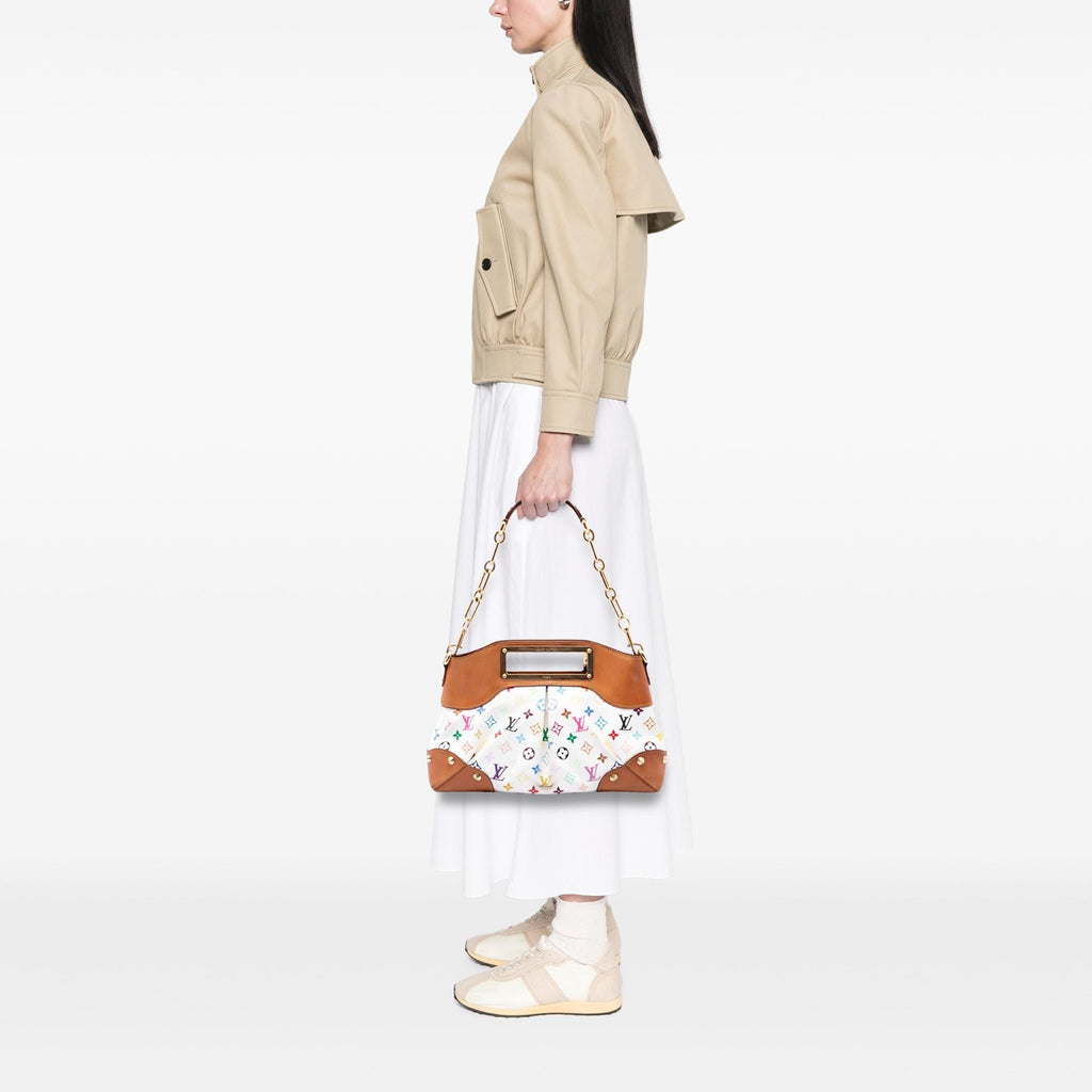 Louis Vuitton Monogram Multicolore Judy MM Satchel - White