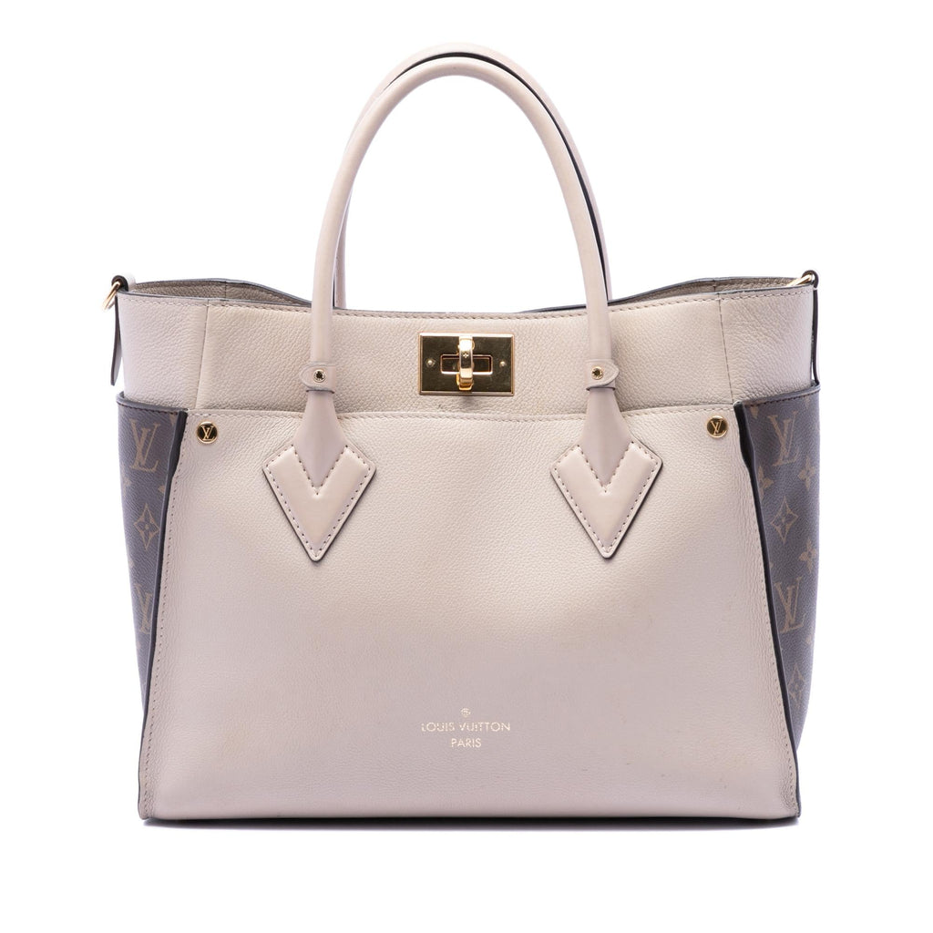 Louis Vuitton Monogram On My Side MM Satchel - Beige
