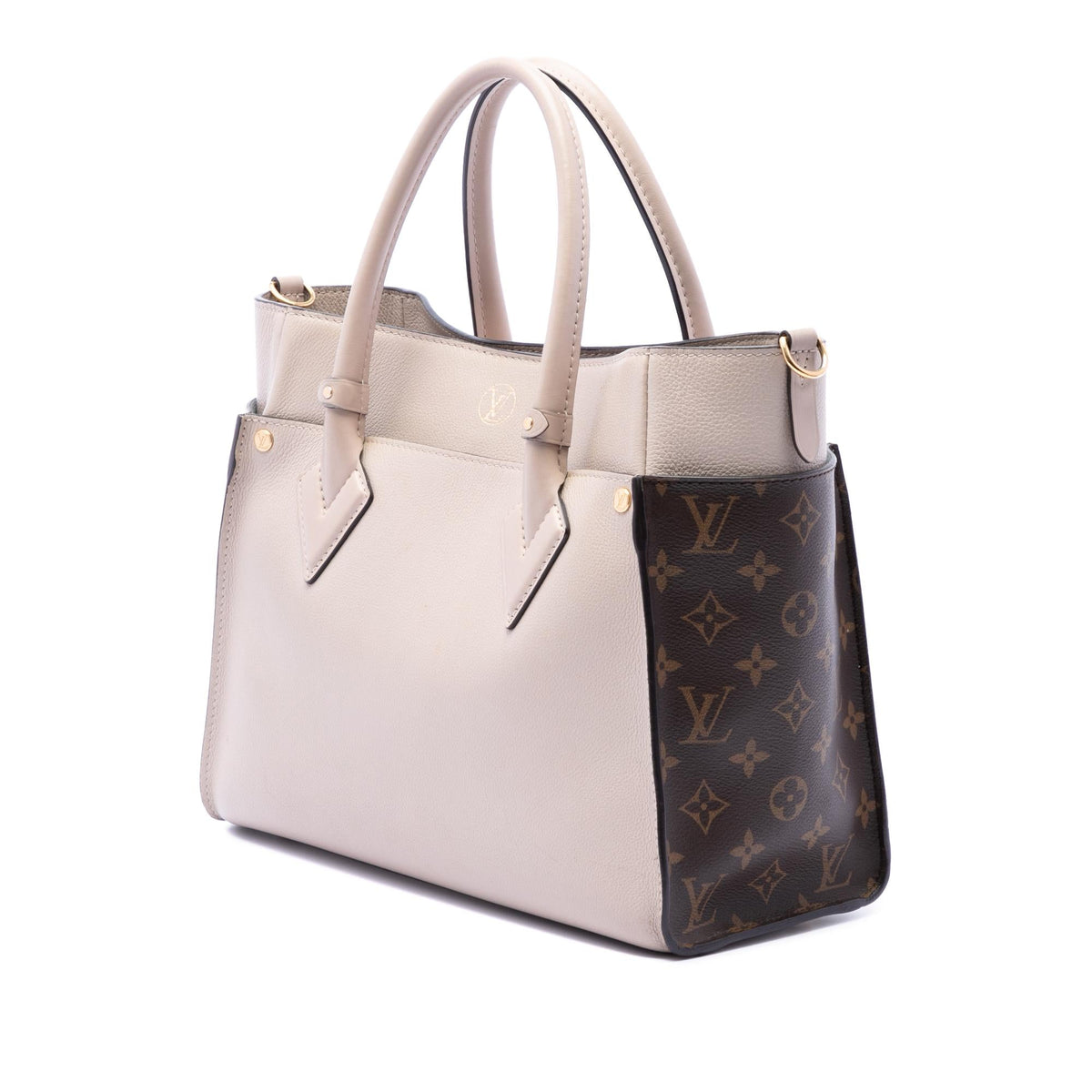 Louis Vuitton Monogram On My Side MM Satchel - Beige