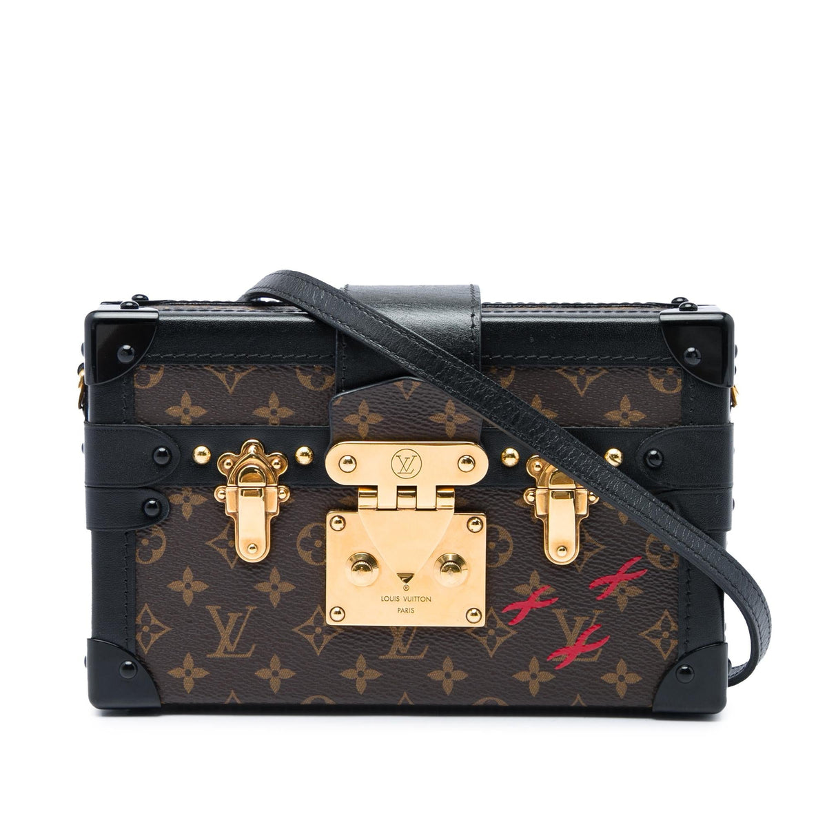 Louis Vuitton Monogram Petite Malle Crossbody Bag - Black/Brown