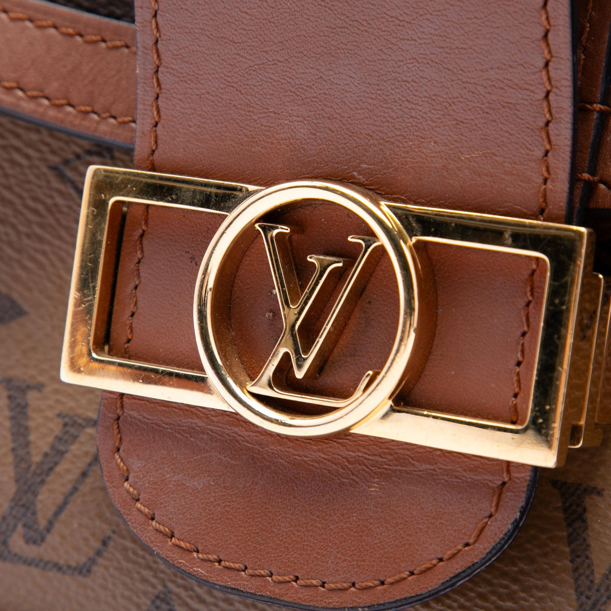 Louis Vuitton Monogram Reverse Dauphine MM Satchel - Brown