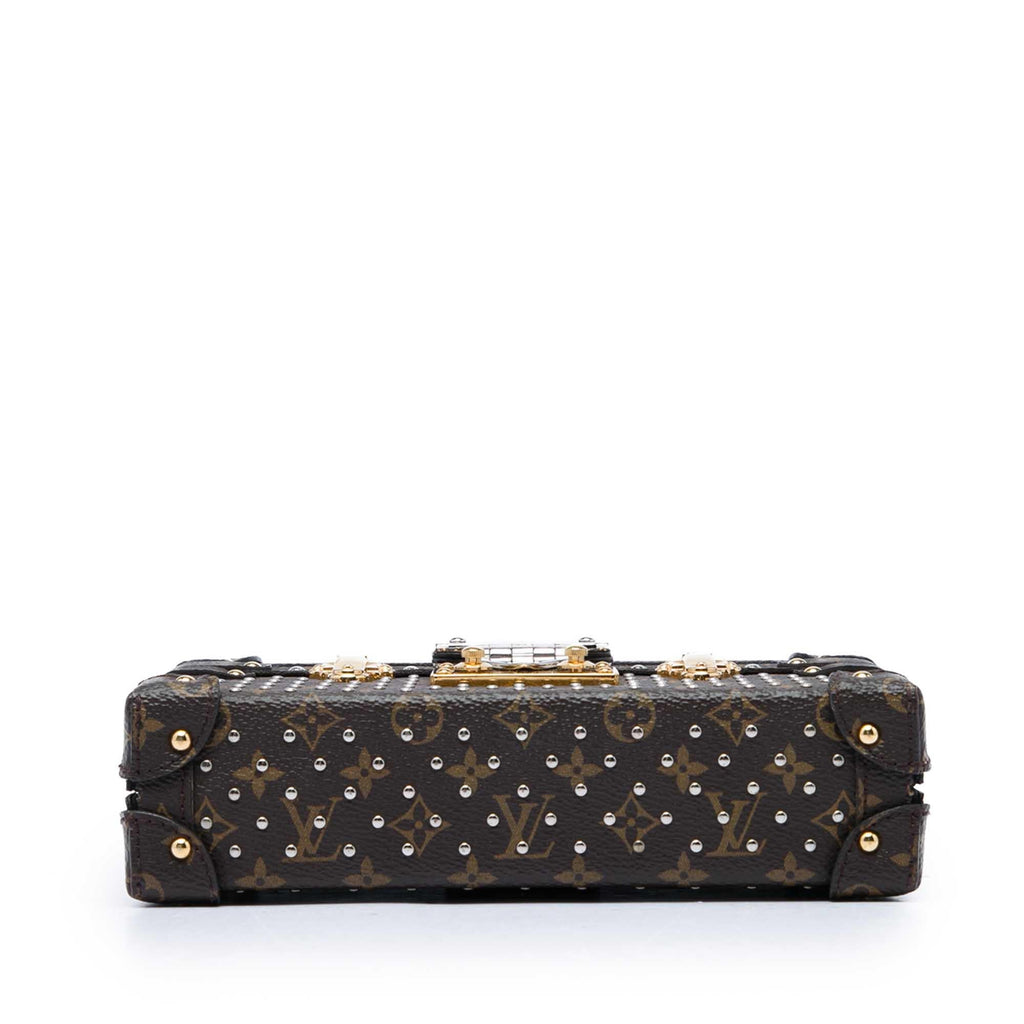 Louis Vuitton Monogram Studded Petite Malle Crossbody Bag - Brown