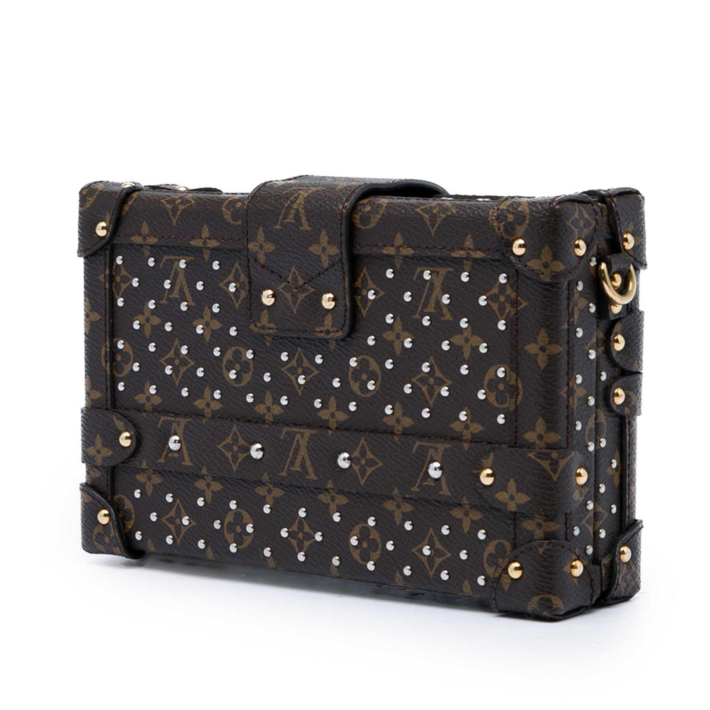 Louis Vuitton Monogram Studded Petite Malle Crossbody Bag - Brown