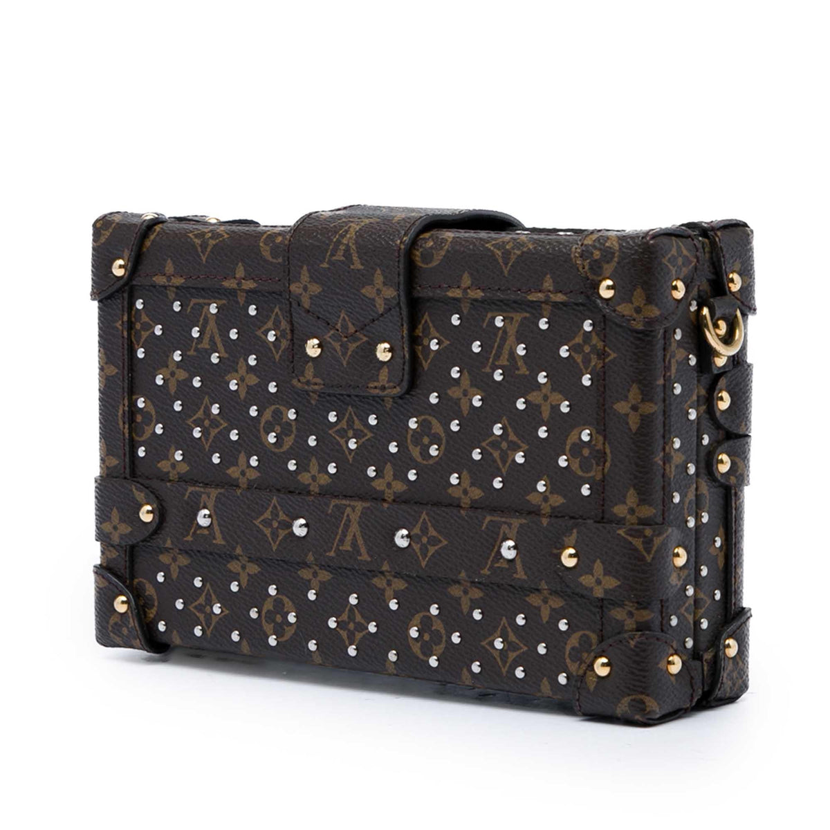Louis Vuitton Monogram Studded Petite Malle Crossbody Bag - Brown