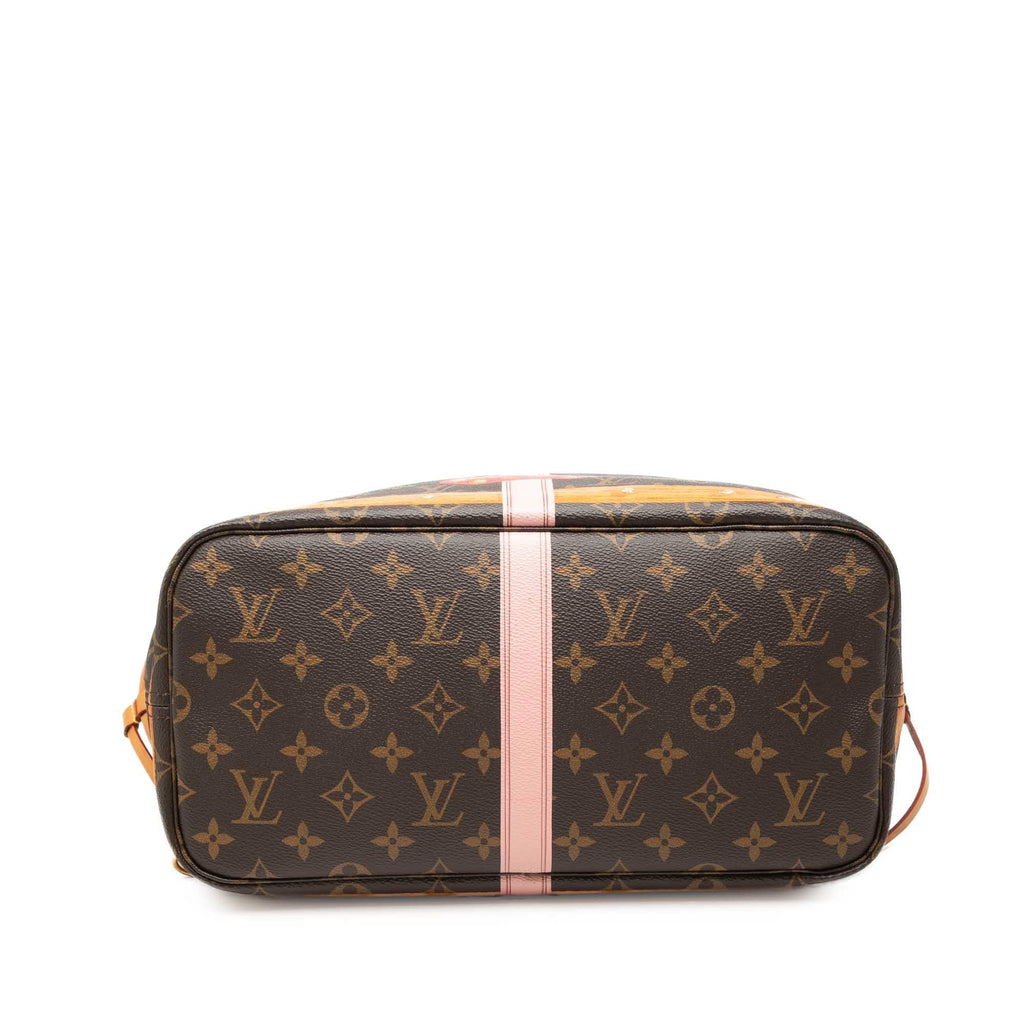 Louis Vuitton Monogram Summer Trunks Neverfull MM Tote Bag - Brown